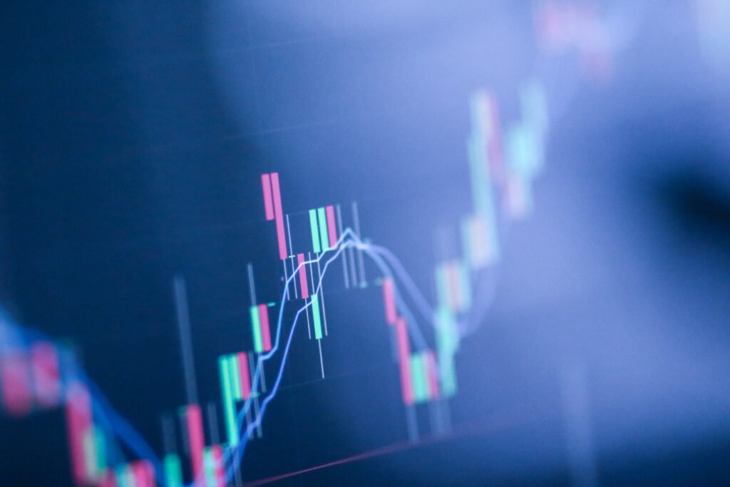 Stock exchange market data displayed on LED screen