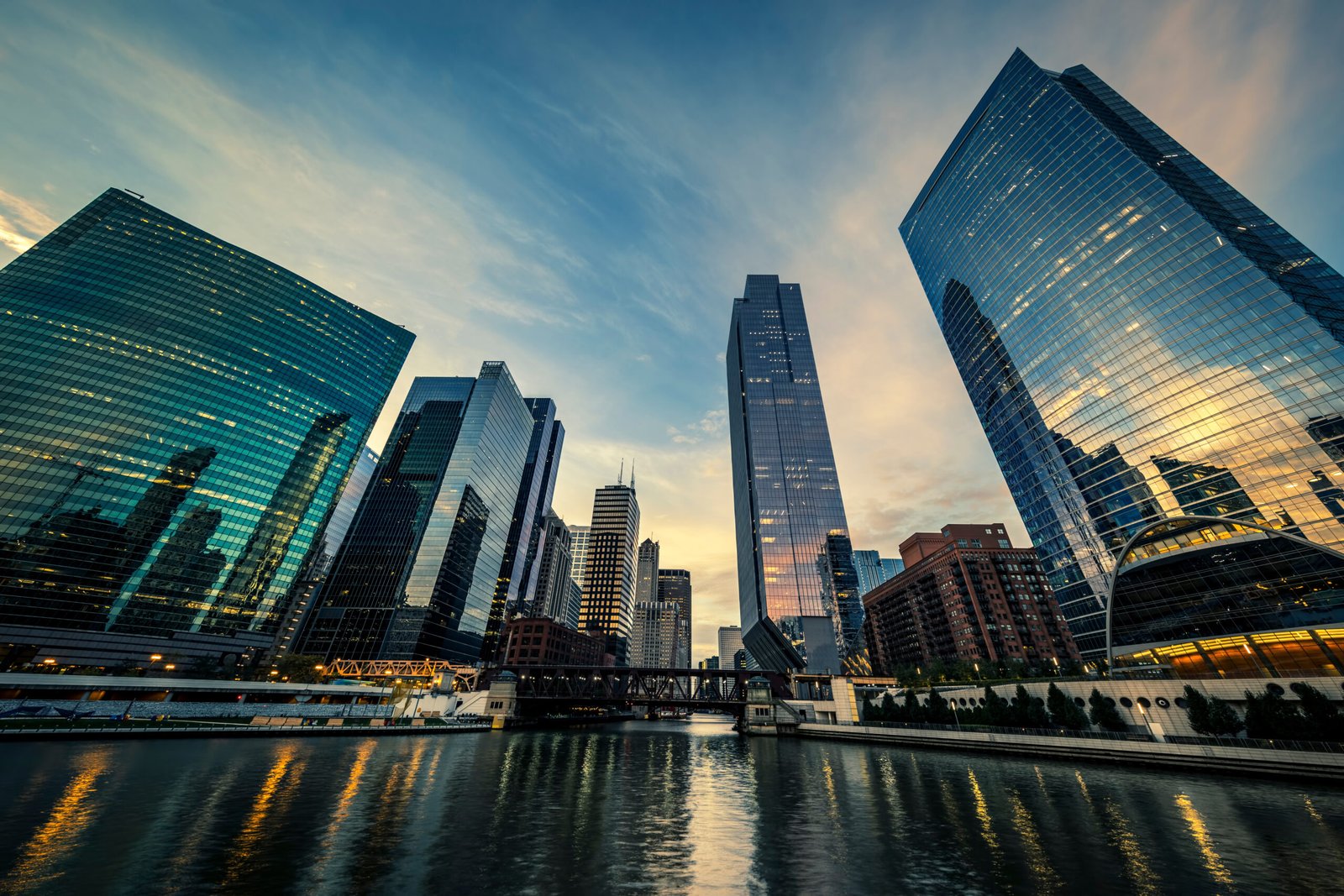 Quiet financial district skyline at dawn before pre-market trading begins