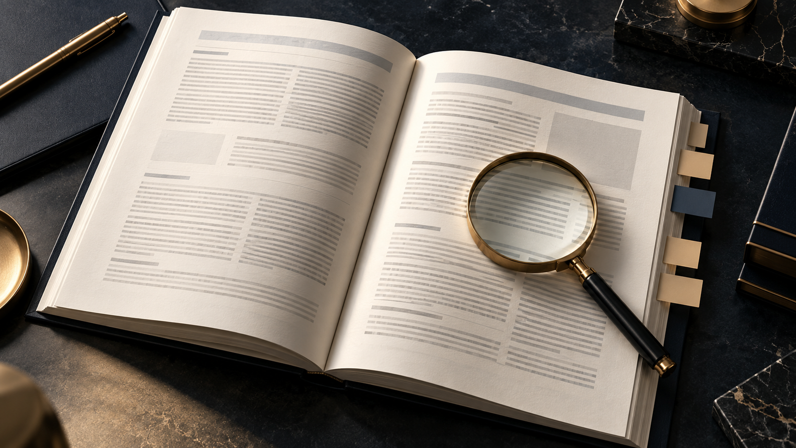 Magnifying glass over a prospectus during an IPO risk review