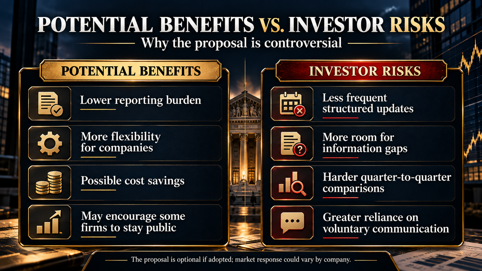 Potential benefits and investor risks of the SEC proposal for optional semiannual reporting